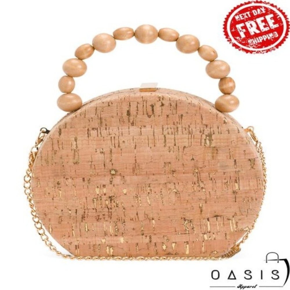 ALESSIA BIANCHI Cork Seashell Crossbody/ Women's Bag